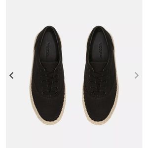 EUC Vince Black Ursa Organic Canvas Espadrille Platform Sneakers. Size 7.5.